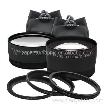 49-58mm 0.45x Wide Angle+2.5x telephoto camera lens kit